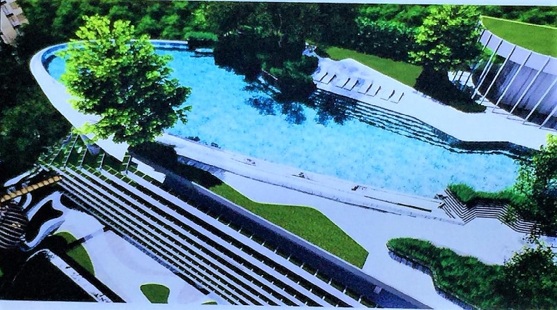 Resort style pool at Elio Del Nest Udom Suk Bangkok Property