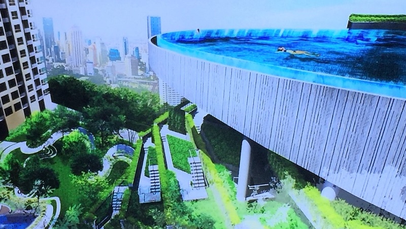 Resort style pool at Elio Del Nest Udom Suk Bangkok Property