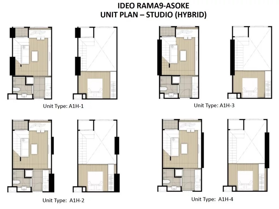 Ideo Rama 9 Asoke hybrid studio floorplans