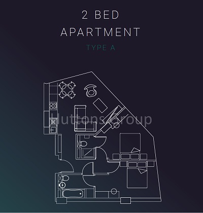 Infinity Waters Liverpool Floor plans for 2 bedroom Type A